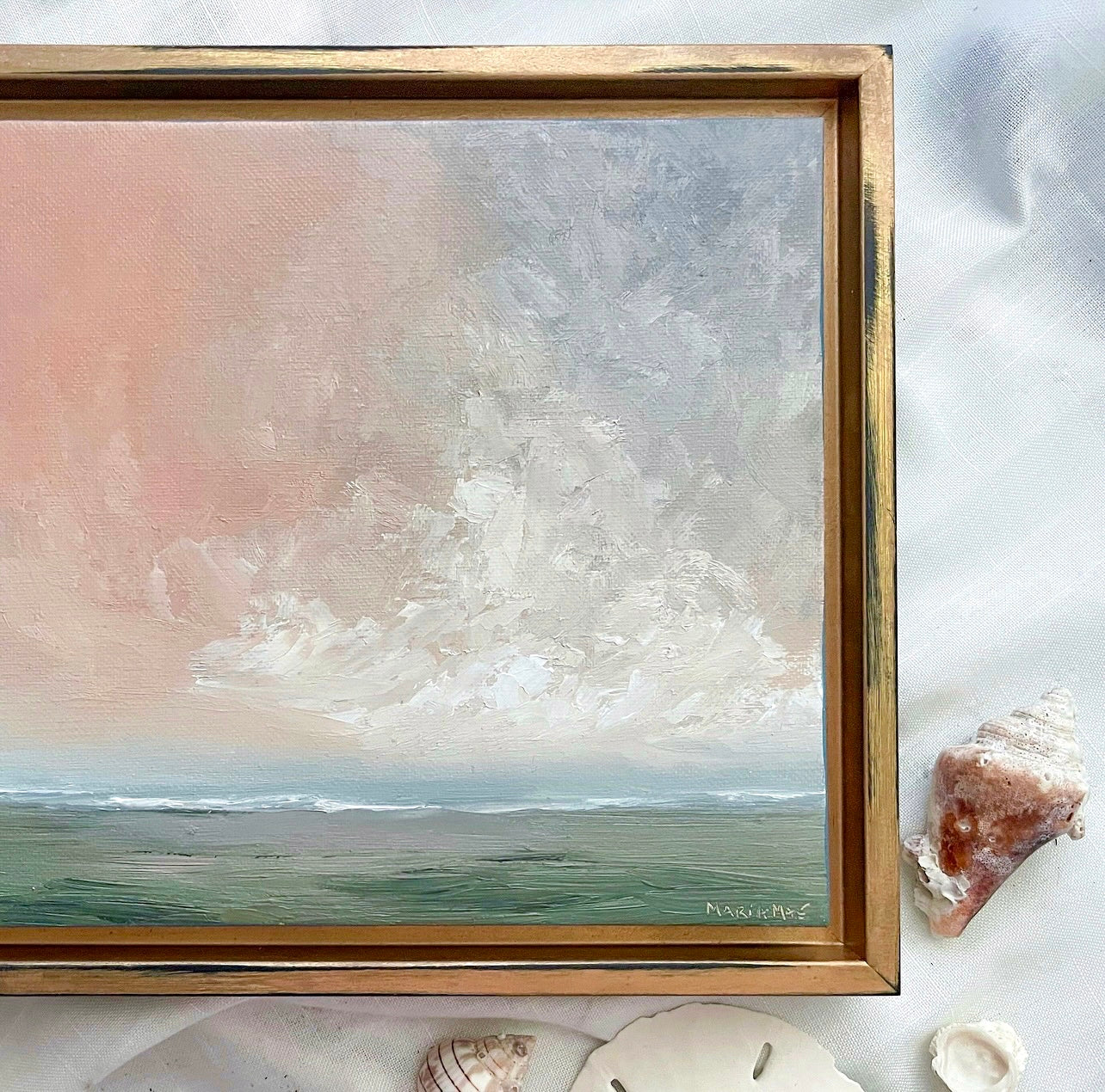 “Whispers in the Wind” 11x14 Contemporary Painting, Coastal Art, Abstract  Landscape, Oil Painting, Cloud Painting, Modern Landscape, Timeless Art